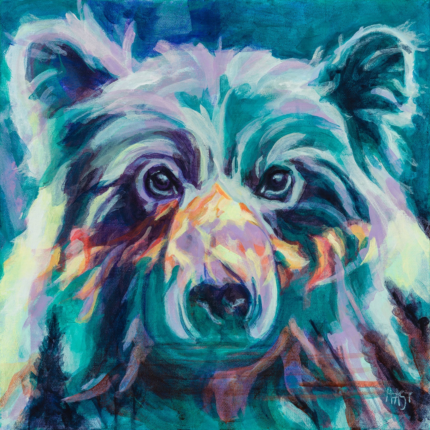 Stare and Bear It 8x8 print